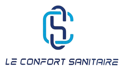 a logo on a blue background
